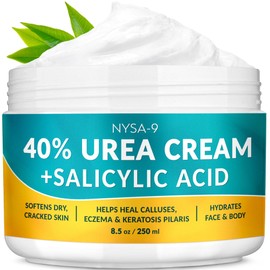 Ultra-Hydrating 40% Urea Foot Cream Plus 0.5% Salicylic Acid for Dry, Cracked Feet, Heels & Hands, Intensive Moisturizer & Skin Barrier Repair for Calluses & Psoriasis 250 ml/8.5oz by Nysa-9