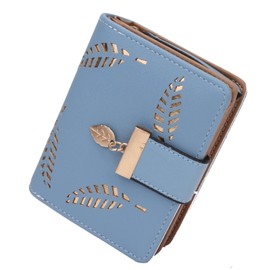 CHAOFANXI Women's Purse Hollow Leaf Pattern Bifold Leather Lady Long Purse Purse Zip Birthday Christmas Gifts for Women Girls, S, Contemporary