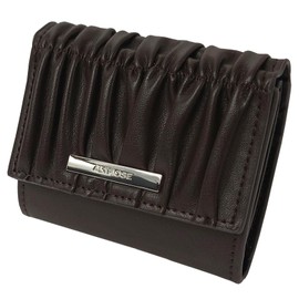 Cross Marberry R73 Gathered Wallet, Mini Wallet, Box-Shaped Coin Purse, Adult, Cute, Trifold, Palm Size, Elegant, High Visibility, Braun