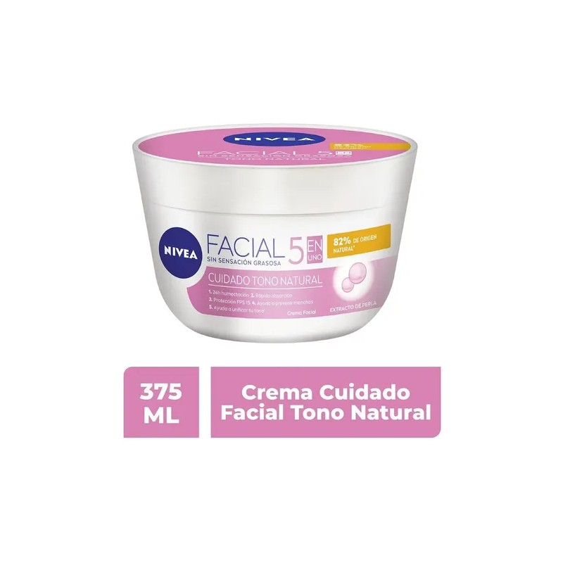Crema Facial Hidratante Aclarante NIVEA 5en1 FPS 15 375 ml