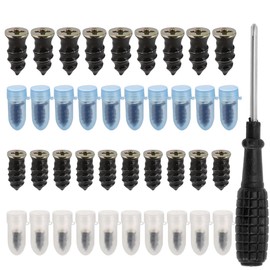 40 Pieces Vacuum Tyre Repair Nail Tyre Repair Tyre Repair Nail Tyre Repair Rubber Nail Tubeless Tyre Repair Kit with Screwdriver for Car, Motorcycle 20S + 20L
