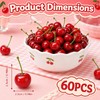 60 Fake Cherries, Red Fake Cherry Artificial Foam Fruit Decor