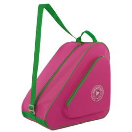 HEXIFUL Skate Bag to Carry Ice Skates, Inline Skates, Roller Skates and Quad Skates for Both Kids and Adults (Rose/Green 011)
