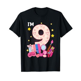 9th Birthday for Little Girl Makeup Spa Nail 9 Years Old T-Shirt