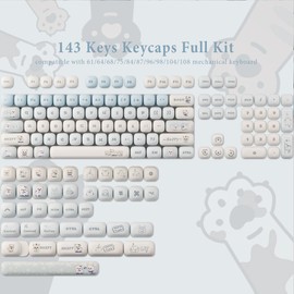 JakeTsai 143 Keys PBT Keycaps, MOG Profile Keycaps, Dye Sublimation, Custom ANSI Layout Keycaps Set, Compatible with Cherry MX Switches, Mechanical Keyboards