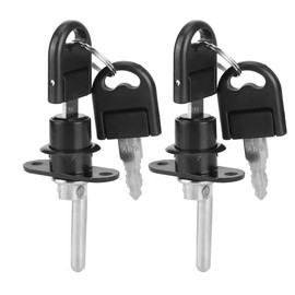 Cerradura de Cajón Gabinete Escritorio Armario Archivador, 2 Piezas Cerradura de Émbolo, Para la Seguridad de Oficina Casa Hogar Muebles (16mm Black single lock) (1)