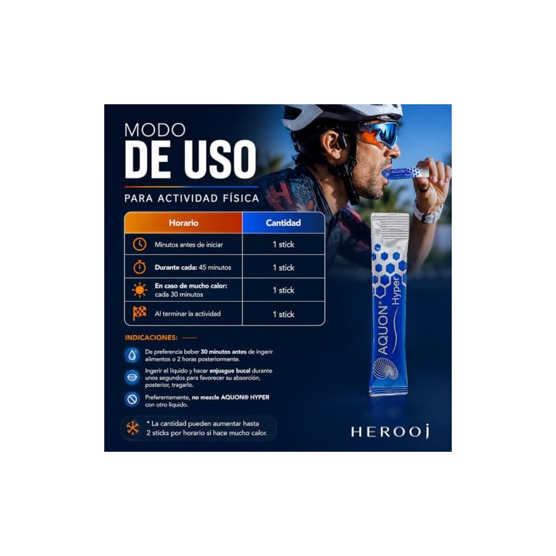 Herooj Hyper Electrolitos Naturales Agua Mar Microfiltrada Sticks Reemplazo Hidratación