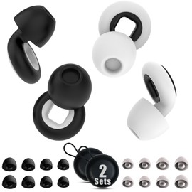 Dazhtu Ohrstöpsel zum Schlafen, 2 Sätze Leise Silikon Ohrstöpsel, geräuschunterdrückende Silikon Ohrstöpse,Wiederverwendbar, Ultrabequeme, Gehörschutz Ohrstöpsel für Schlaf/Fokus/Reisen, 4 Größen