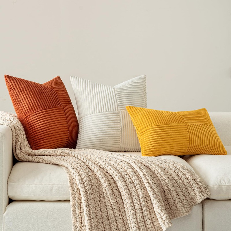 MIULEE Set of 2 Cushion Cover 40x40cm Rust Red Pillow