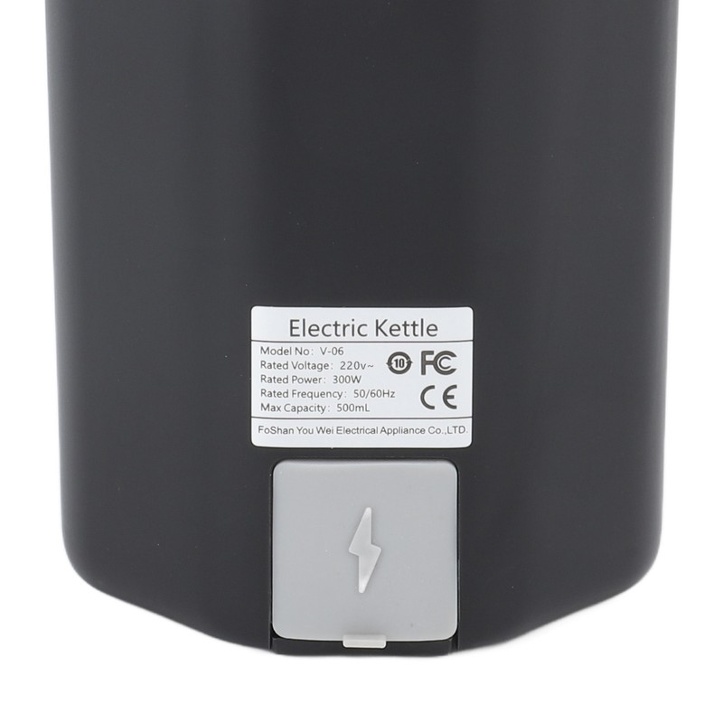 Portable Travel Electric Kettle 300W 500ml 304 Stainless Steel Automatic