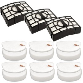 (9 Pack) 3 Hepa Filters + 6 Foam Filters Compatible With Shark ZU560 ZU561 ZU562 ZU572 UV650 UV725 ZU660 CU530 Upright Vacuum, Replacement HEPA Upright Filter Parts, Compare to XFFK560 & XHEPA560