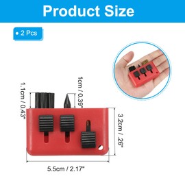 PATIKIL Golf Club Brush, 2 Pack Pocket Golf Club Groove Cleaner 3 in 1 Retractable Sharpener Nylon and Wire Bristles, Red