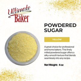 Ultimate Baker Powdered Sugar - Naturally Colored Icing Sugar for Icing & Frosting, Extra Fine Grain Confectioners' Sugar for Baking (4oz Bag, Yellow)