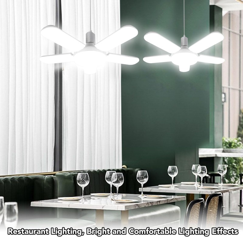 Topyond LED Garage Light, 100W 8000LM Deformable Ceiling Light, 5