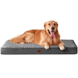 EHEYCIGA Orthopedic Medium XL XXL Dog Beds for Medium Large Extra Large Dogs with Removable Washable Cover for Crate,Grey, 36x27