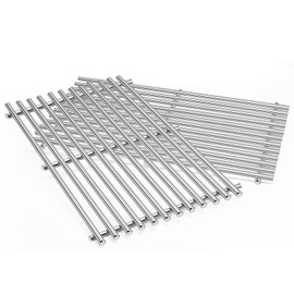 Criditpid 7637 304 Stainless Steel Grill Cooking Grates for Weber Spirit I & II 200 GS4 Series, Spirit E210, S210, E220, S220 with Front Control, 17.5" Grates Replacement Parts for Weber Spirit 200
