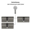 3x Profile Cylinder 65 mm 30/35 Keyed Alike Including 15