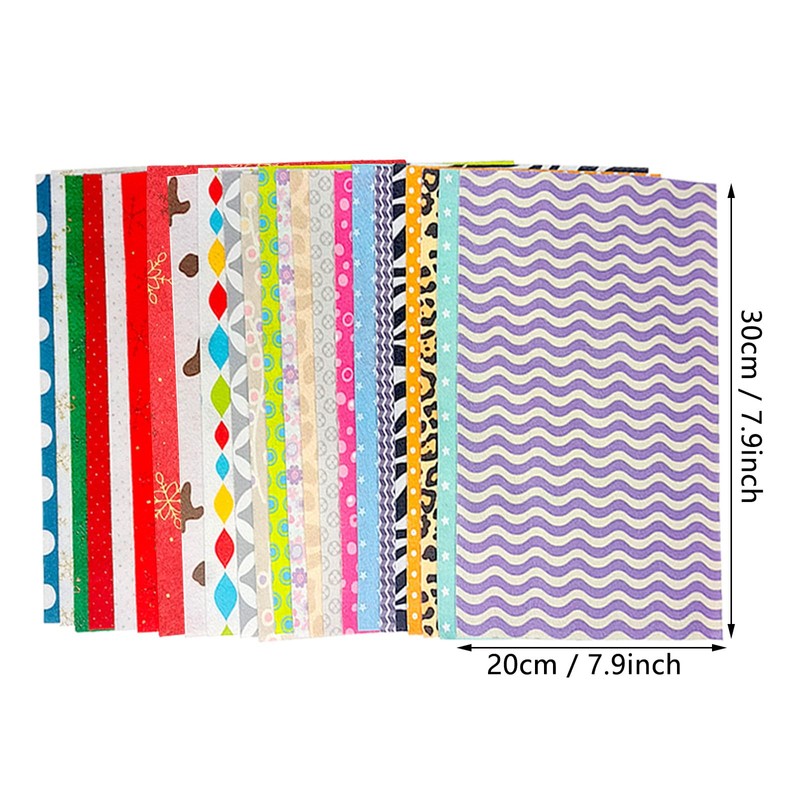 Pattern Felt, Printed Felt Fabric, 23 Pcs Felt Sheets for