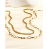 AILPIWE 18K Gold Plated Layered Necklaces for Women, Dainty Paperclip