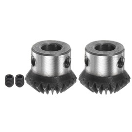 sourcing map Bevel Gear 1 m 20 Teeth 8 mm Shaft Hole 1:1 Tapered Bevel Gear Sprocket 45# Steel 1 Module 90° Steering Gear for Hardware Mechanical Rotation Pack of 2