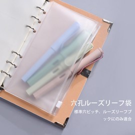 ALLVD Loose Leaf Case, A, 6, 10 Pieces, 3 Types, Zipper Pockets, 6 Holes Zipper Folder, Business Card Holder, PVC Waterproof, Transparent at a Glance, Multi-functional Small Storage Organization, 6