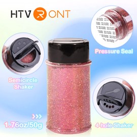 HTVRONT Holographic Fine Rose Red Glitter - 50 g/1.76 oz Craft Glitter for Resin, Double-Duty Cap Resin Glitter, Glitter for Tumbler, Nails, Candle Making, Crafts