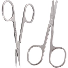 Eyebrow Scissors Curved and Rounded Nail Scissors,Curved Blade Design,Professional Multi-Purpose,Grooming Tools for Trimming Eyebrows, Nose, Mustache, Eyelashes