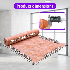 Waterproof Membrane for Shower 23.6 mils 3.3ftx98.4 ft/ 325 Sq Ft Tile Underlayment Waterproofing Membrane PE Fabric for Shower Walls, Bathroom Floors, Sauna Room, Roof Polyethylene Fabric Roll Roof