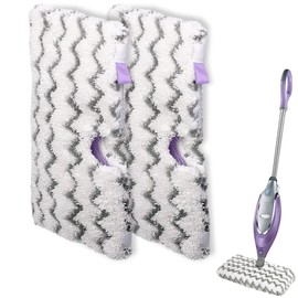 2 Pack Steam Mop Replacement Pads, Microfiber Steam Mop Pads with Scrub Strips, Compatible with Shark Steam Pocket Mop S3500 Series (S3501, S3601, S3901), Washable Pads for Sealed Hard Floors