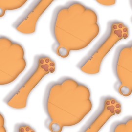 Lukamoo® Cat Food Can Lid/Can Cover Set (Two Lids, One 2-in-1 Spoon/Opener), for Cats & Dogs Dishwasher Safe, Universal (Orange)