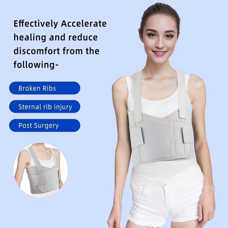 Malloraned Rib Brace for Women,Adjustable Rib Compression Wrap with Cross