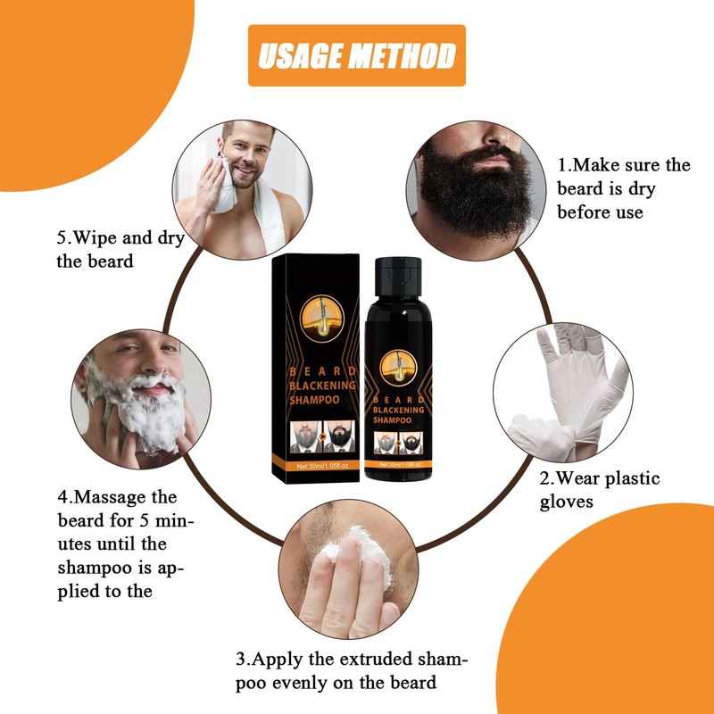 Rostblant Bart Verdunkelung Shampoo,Natural Hair Dye, Instant Hair Shampoo Haarfarbe,