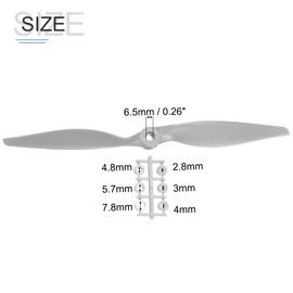QUARKZMAN Pack of 6 11 x 7 Inch Propeller RC Propeller 2-Blade Grey with Adapter Rings for RC Aeroplane Aeroplane Prop Replacement