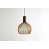 KY LEE Pendant Light, Wood, Japanese Style, Base E26, Antique