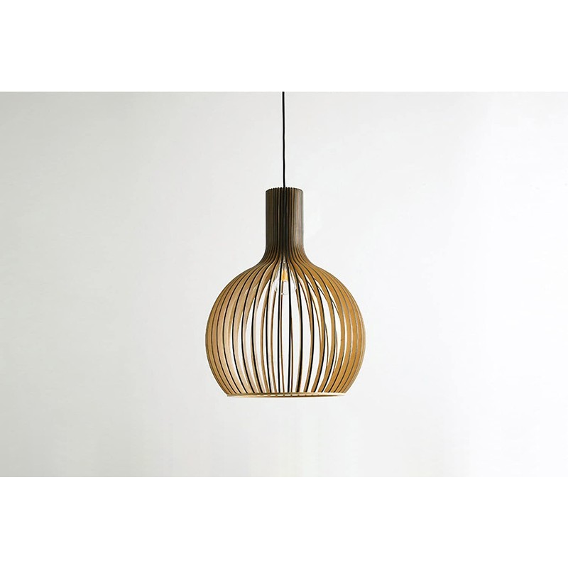 KY LEE Pendant Light, Wood, Japanese Style, Base E26, Antique