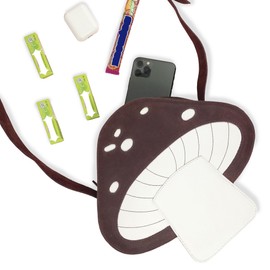 Tudi Frudi, Mushroom-Shaped Shoulder Bag with Adjustable Strap, Crossbody Bag, Travel Bag, Messenger Bag, Full Grain Leather, Handmade, Sangria