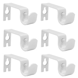 Kowibcl Curtain Rod Bracket, 6 Pcs Curtain Rod Holders, Fixed Curtain Brackets for 1/2 or 5/8 inch Rods, White