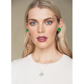 BVGA 9 Pairs St Patrick's Day Stud Earrings Set for Women Hypoallergenic Enamel Green Shamrock Stud Festive Clover Luck Hat Leprechaun Funny Irish Earrings Holiday Earrings Jewelry Gift for Girls, alloy, No Gemstone