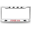 Fish On Christ License Plate Frame Religious Jesus Saves Two-Hole
