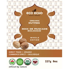 EcoEcho Organic Nutmeg Whole - 227g / 8oz