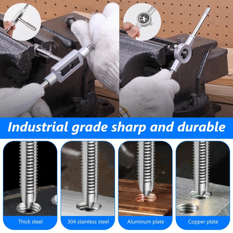 Tap and Tap Tool Set, Metric M3-M12, 20-Piece Fine Thread