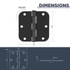 Rounded Door Hinges 3 x 3 inch, 5/8 Radius, Matte