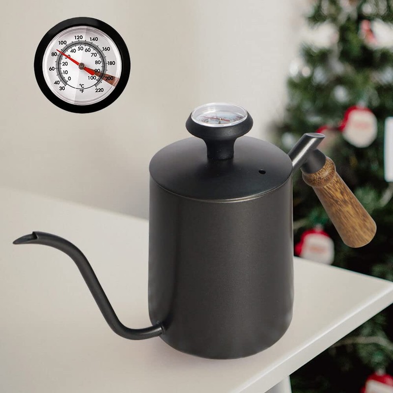 SOTECH Thermometer, Stainless Steel Gooseneck Kettle, Drip Pot, Coffee Kettle(600ml/20oz)