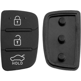 ZEEPIN T1CA Pack of 3 Keypad Rubber 3 Buttons Compatible with Hyundai Santa Fe Tucson i10 i20 i30 i40 ix20 ix30 ix25 ix35 ix45 ix55 Car Remote Control Key Case Replacement Part, Acrylic