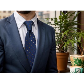 Shlax & Wing 17 Men's Neckties Business Silk Men's Washable Gray Brown Blue Stripe Dot, B54