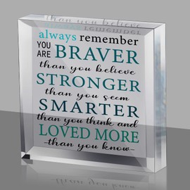 Always Remember You Are Braver Than You Think Inspirational Gift for Women Cheer up Sunflower Christmas Gift for Home Office Decor Positive Wall Plaque Sunflower Gifts(Classic Style,Black, Green)