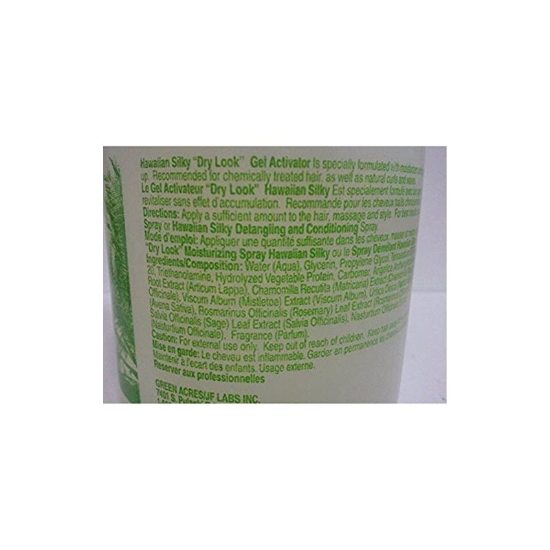 Hawaiian Silky dry look gel activator 8 fluid ounce, Green,