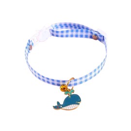 CaanDyy Cat Collar, Cat Collar, Cat Collar, Cat Collar, Cat Collar, Cat Collar, Cat Collar, Cat Collar, Safe for Cats, Comes with Bell, Stylish Japanese Style, Modern Pet Collar (Blue Whale)