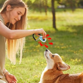 Dog Clicker | Double-Color Puppy Clicker Pet Trainer | Oval Shape Animals Behavior Correction Tool with Wrist Strap for Recall, Hunting, Obedience, Barking