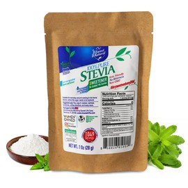 100% Pure Stevia Powder Extract Leaf 1 Oz, No Artificial Sweetener, 1049 Servings | Stevia Green Leaf Extract | Zero Calorie & Keto Friendly